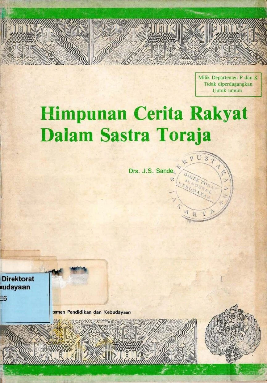 Himpunan cerita rakyat dalam sastra Toraja