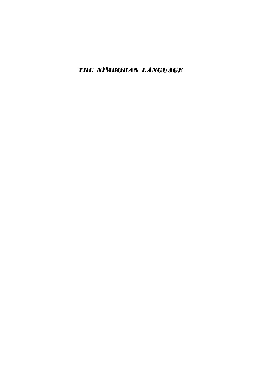 The Nimboran Language