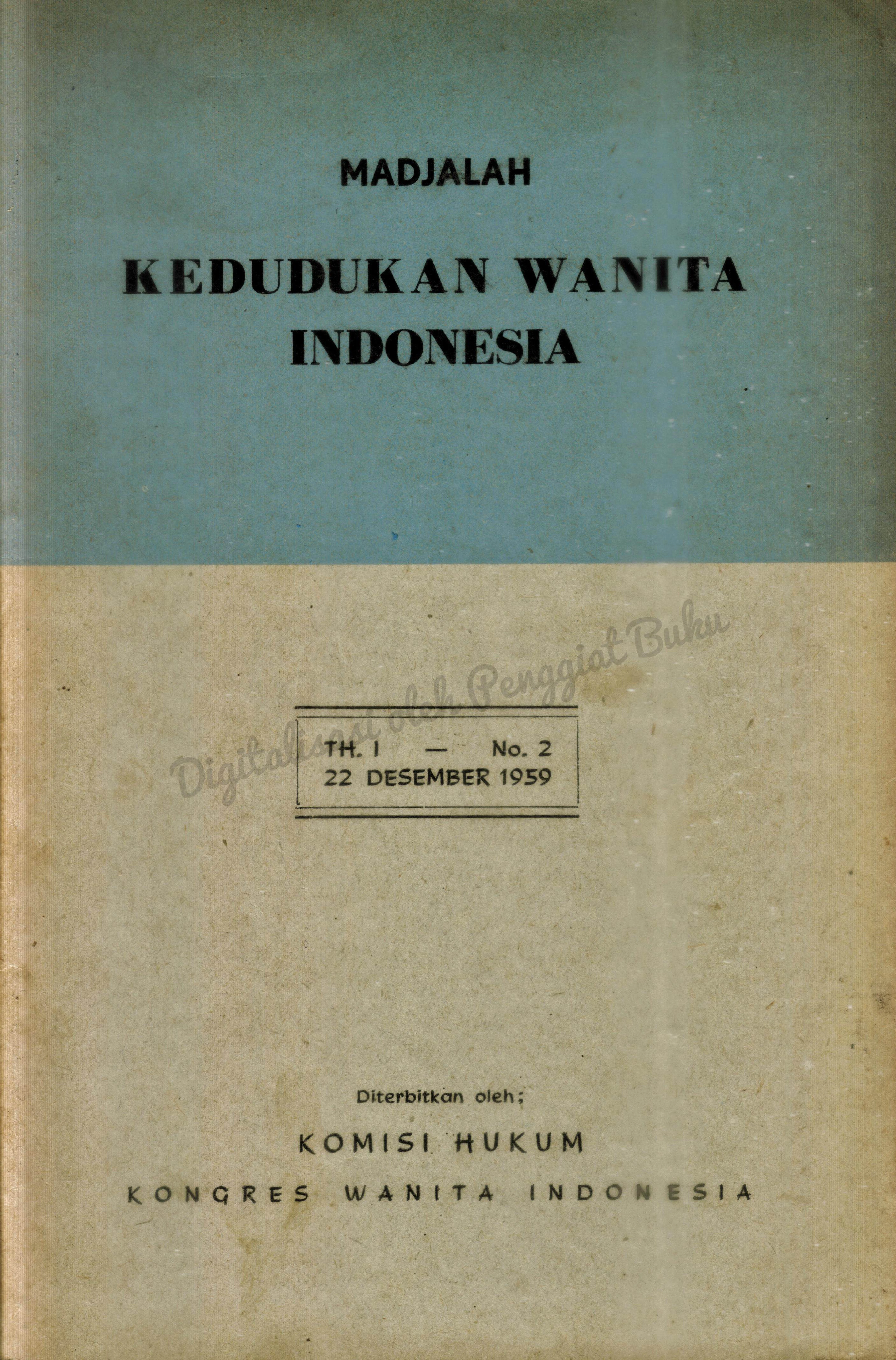 Madjalah Kedudukan Wanita Indonesia — No. 22 Desember (1959)