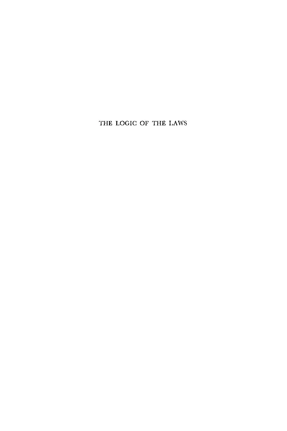 The Logic of the Laws
