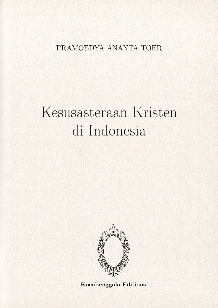 Kesusasteraan Kristen di Indonesia