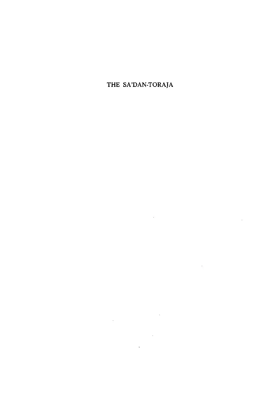 The Sa'dan-Toraja