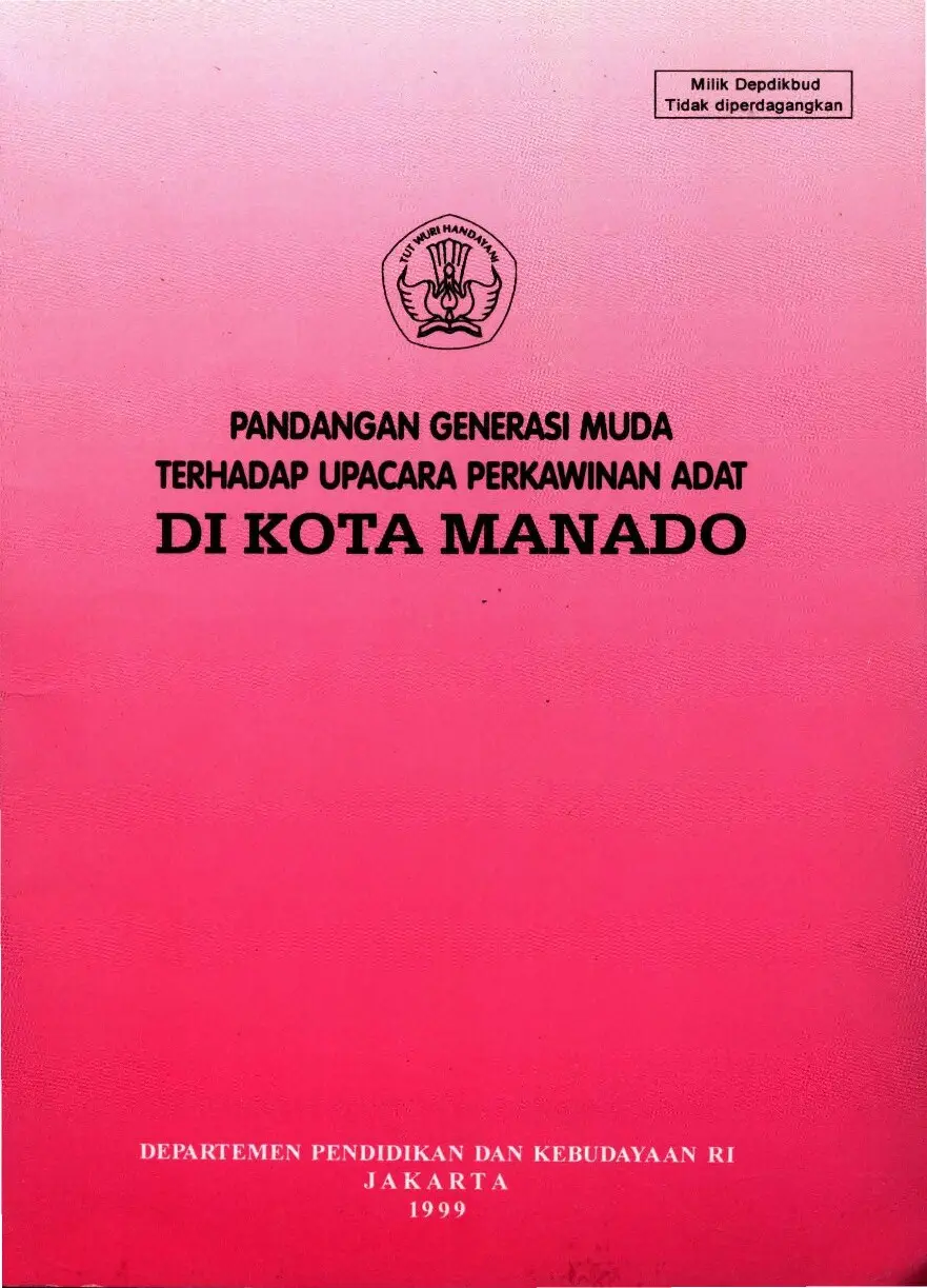 pandangan generasi muda upacara perkawinan kota manado