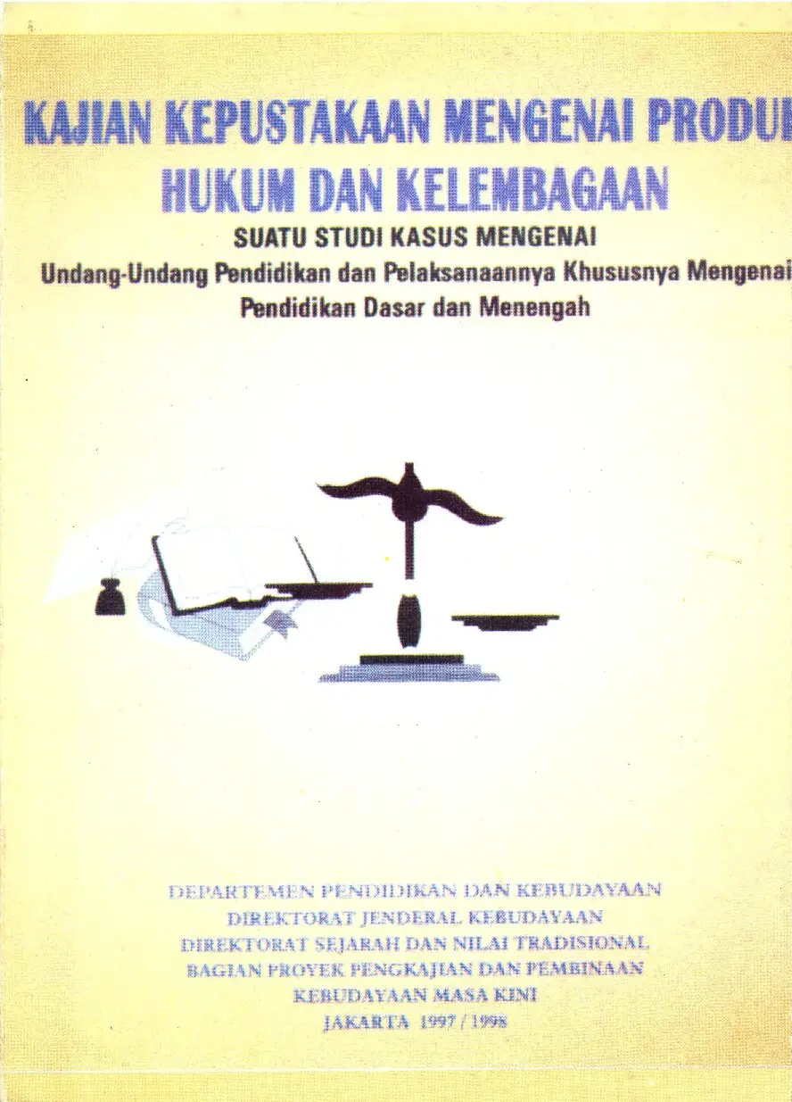 Kajian Kepustakaan Mengenai Produk Hukum dan Kelembagaan Studi Kasus UU dan Pelaksanaannya Pendidikan Dasar dan Menengah.tif